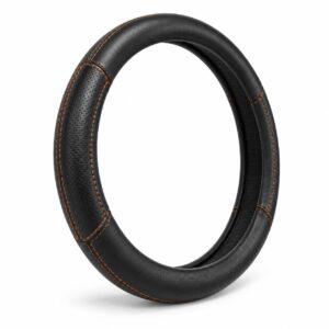 Stitched Leather Steering Wheel Cover — AI-generated demo product illustration